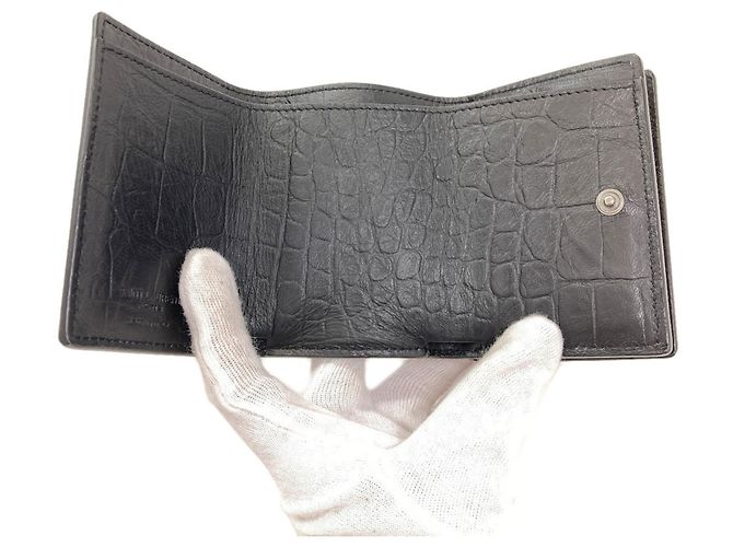 Saint Laurent Leder-Bifold-Geldbörse Schwarz - Ansicht 4