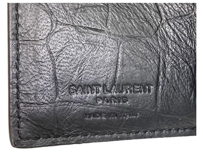 Saint Laurent Leder-Bifold-Geldbörse Schwarz - Ansicht 6