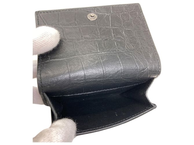 Saint Laurent Leder-Bifold-Geldbörse Schwarz - Ansicht 7