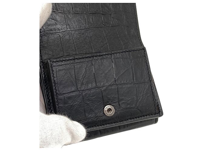 Saint Laurent Leder-Bifold-Geldbörse Schwarz - Ansicht 8
