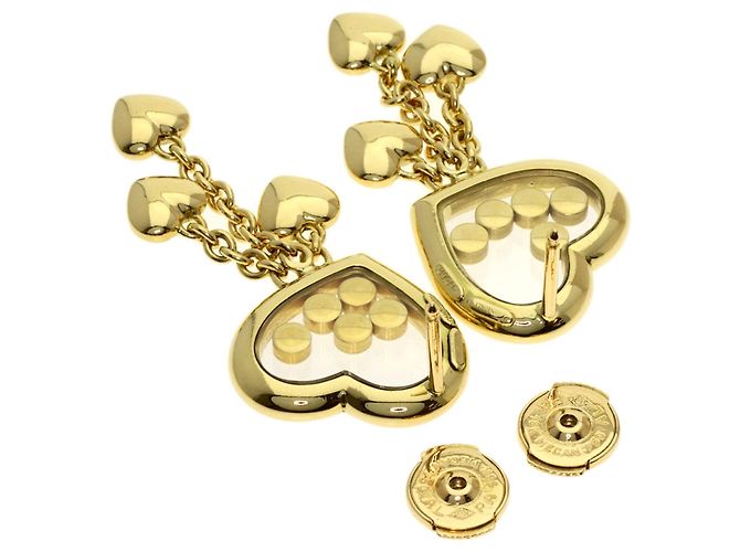 Orecchini a lobo Happy Diamonds in oro giallo 18K Chopard - vista 2