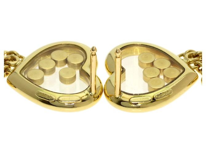 Orecchini a lobo Happy Diamonds in oro giallo 18K Chopard - vista 3