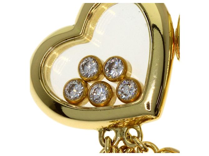 Orecchini a lobo Happy Diamonds in oro giallo 18K Chopard - vista 4