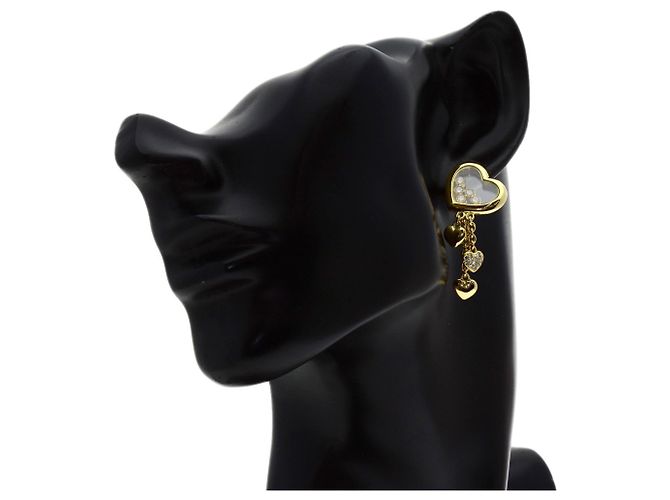 Orecchini a lobo Happy Diamonds in oro giallo 18K Chopard - vista 5