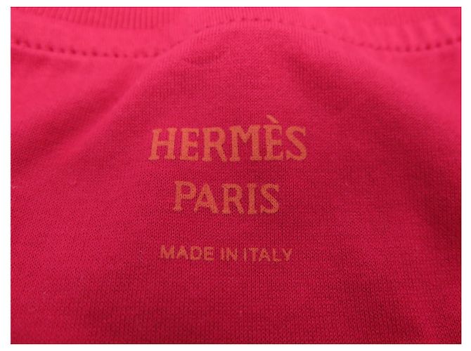Hermès NUEVA CAMISETA MAXI HERMES EPERON D'OR 4H4644DB M 38 ALGODÓN ROSA ARÁNDANO TOP - vista 6