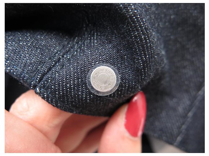 Hermès NUEVA GORRA HERMES JUSTIN DENIM ESTILO FRANCÉS AZUL ÍNDIGO ALGODÓN T61 CAP Azul marino - vista 14