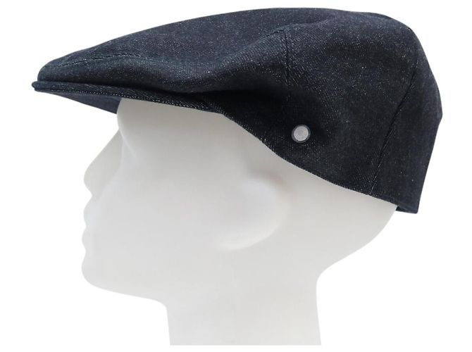 Hermès NUEVA GORRA HERMES JUSTIN DENIM ESTILO FRANCÉS AZUL ÍNDIGO ALGODÓN T61 CAP Azul marino - vista 3
