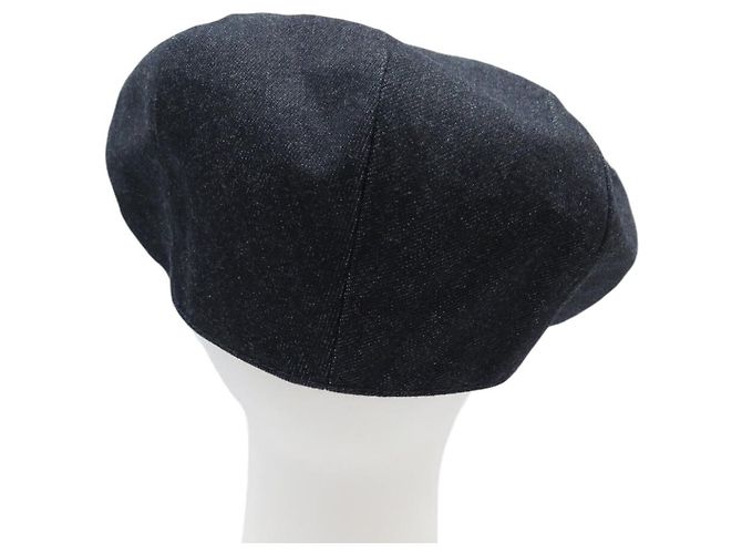 Hermès NUEVA GORRA HERMES JUSTIN DENIM ESTILO FRANCÉS AZUL ÍNDIGO ALGODÓN T61 CAP Azul marino - vista 4