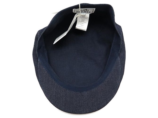 Hermès NUEVA GORRA HERMES JUSTIN DENIM ESTILO FRANCÉS AZUL ÍNDIGO ALGODÓN T61 CAP Azul marino - vista 6