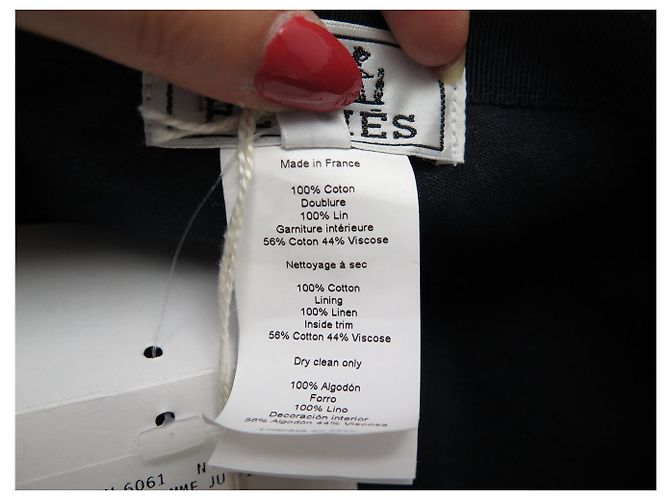 Hermès NUEVA GORRA HERMES JUSTIN DENIM ESTILO FRANCÉS AZUL ÍNDIGO ALGODÓN T61 CAP Azul marino - vista 8