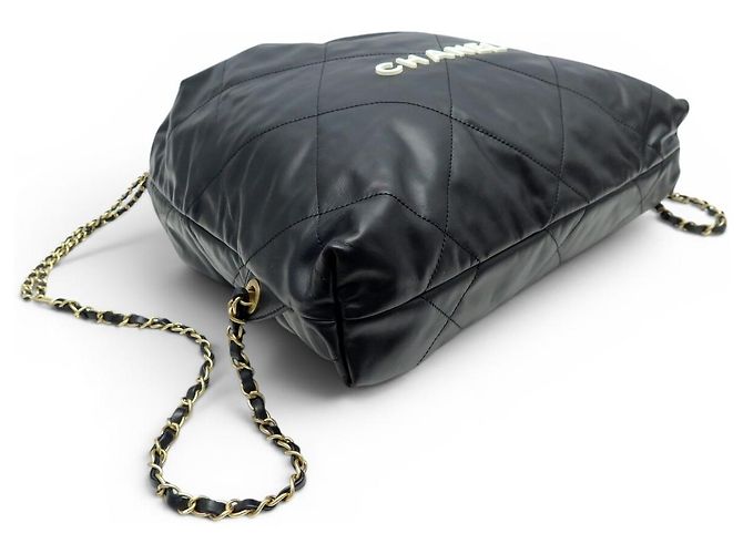 NEUER CHANEL 22 AS3313 MATELASSIERTER SCHWARZER LEDER RUCKSACK - Ansicht 5