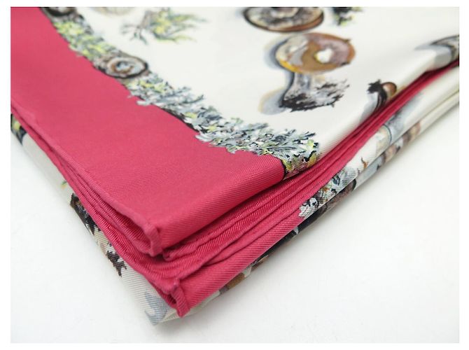 Hermès FULAR VINTAGE HERMES LES CHAMPIGNONS GAVARNI PERRIERE SETA QUADRATO 90 Rosa - vista 10
