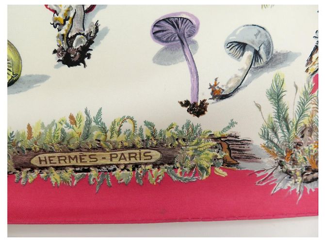 Hermès FULAR VINTAGE HERMES LES CHAMPIGNONS GAVARNI PERRIERE SETA QUADRATO 90 Rosa - vista 8