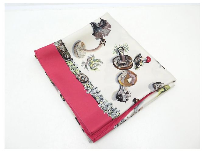 Hermès FULAR VINTAGE HERMES LES CHAMPIGNONS GAVARNI PERRIERE SETA QUADRATO 90 Rosa - vista 9