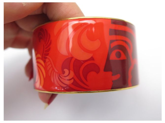 Autre Marque NEUF BRACELET MICHAELA FREY FREYWILLE CERCLE DIVA SPHINX EMAIL 18CM BANGLE Rouge - vue 11