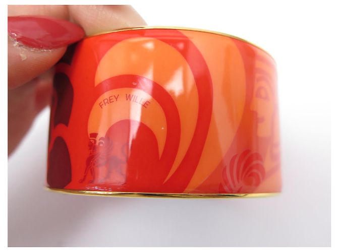 Autre Marque NEUF BRACELET MICHAELA FREY FREYWILLE CERCLE DIVA SPHINX EMAIL 18CM BANGLE Rouge - vue 12