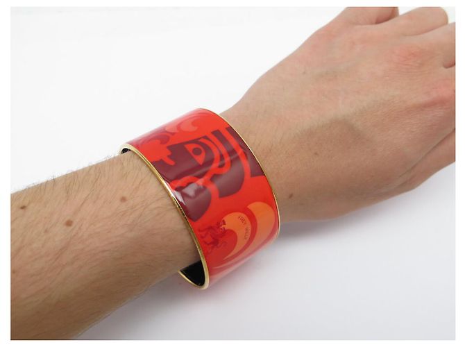 Autre Marque NEUF BRACELET MICHAELA FREY FREYWILLE CERCLE DIVA SPHINX EMAIL 18CM BANGLE Rouge - vue 7