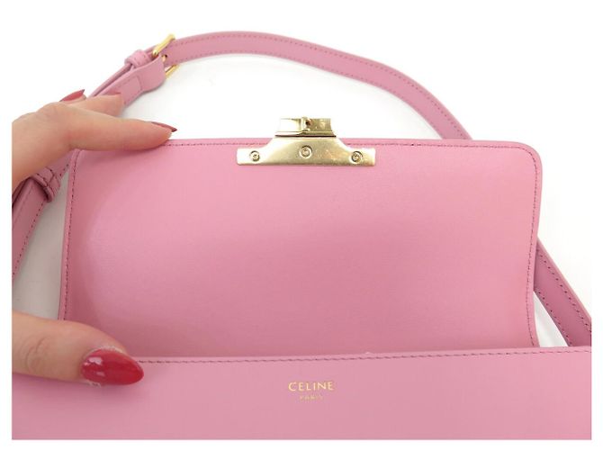 Céline NUOVA BORSA CELINE CLAUDE 194143BF4 PELLE DI VITELLO ROSA A SPALLA - vista 8
