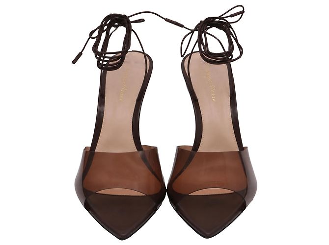 Scarpe con tacco Skye 85 in vernice marrone Gianvito Rossi - vista 2