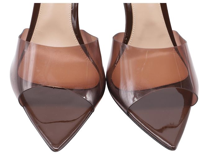 Scarpe con tacco Skye 85 in vernice marrone Gianvito Rossi - vista 7