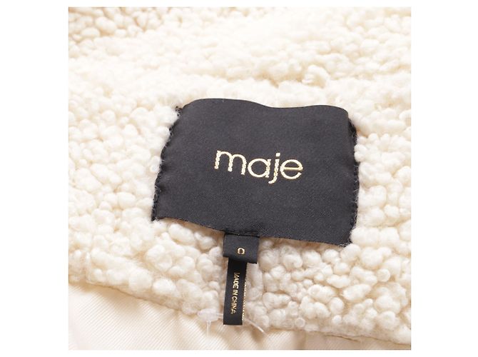 Chaqueta con capucha Groom Teddy de Maje en Fleece Ivory Blanco Crudo - vista 5