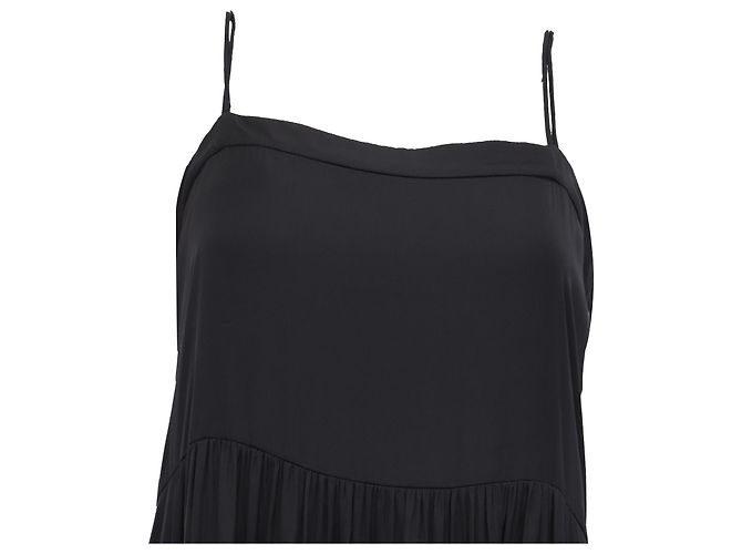 Isabel Marant Midi-Kleid mit quadratischem Ausschnitt aus schwarzem Polyester - Ansicht 2
