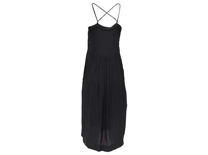 Isabel Marant Midi-Kleid mit quadratischem Ausschnitt aus schwarzem Polyester - Ansicht 4