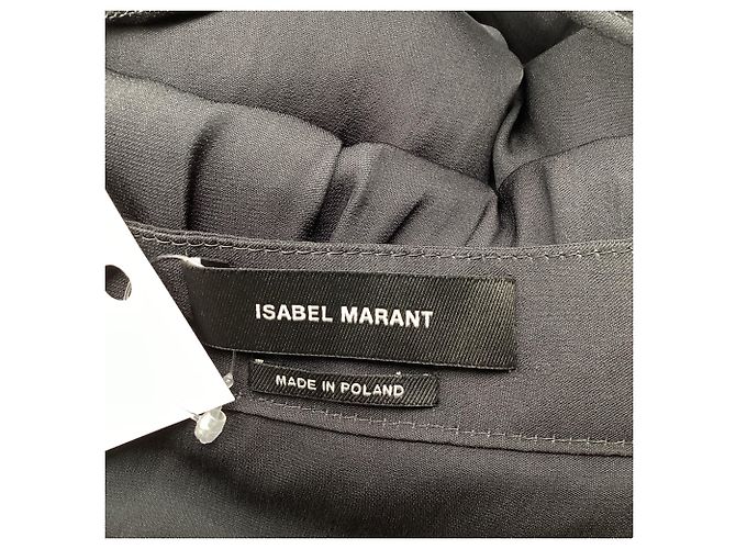 Isabel Marant Midi-Kleid mit quadratischem Ausschnitt aus schwarzem Polyester - Ansicht 5