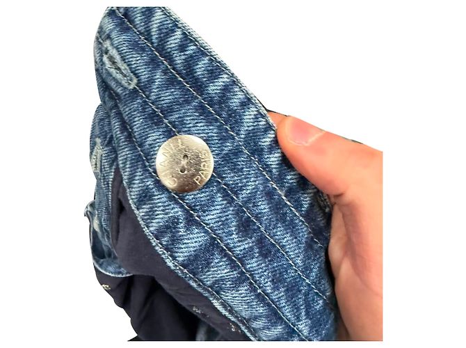 Timeless Chanel Mini-Jevenrock mit hoher Taille aus blauer Baumwolle - Ansicht 4