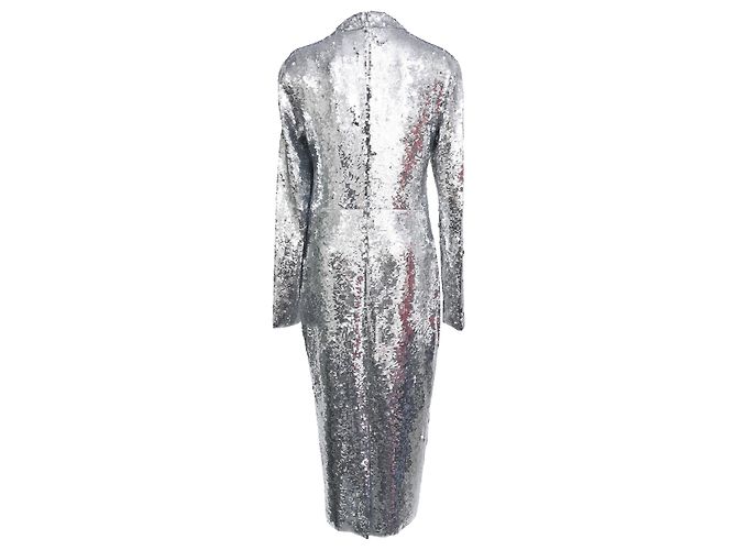 Abito midi con paillettes Nila di Veronica Beard in nylon argento - vista 3