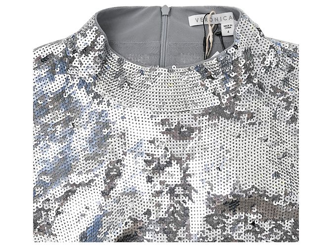 Abito midi con paillettes Nila di Veronica Beard in nylon argento - vista 4