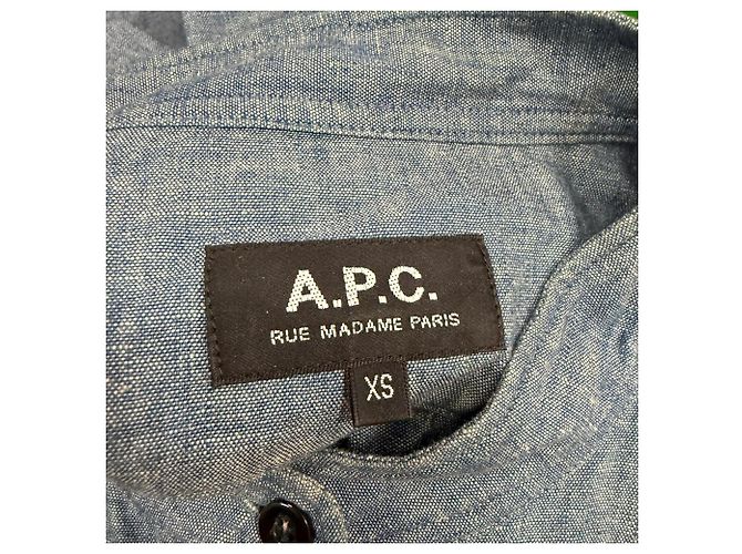 Apc A.P.C. Denim-Bluse aus hellblauer Baumwolle - Ansicht 4
