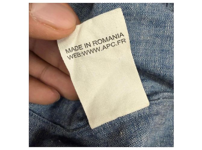 Apc A.P.C. Denim-Bluse aus hellblauer Baumwolle - Ansicht 6