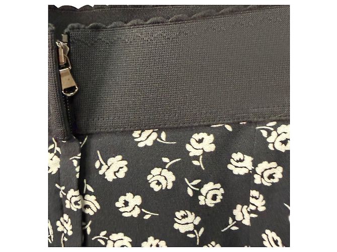 Falda midi con estampado floral Dolce & Gabbana en viscosa negra Negro - vista 3