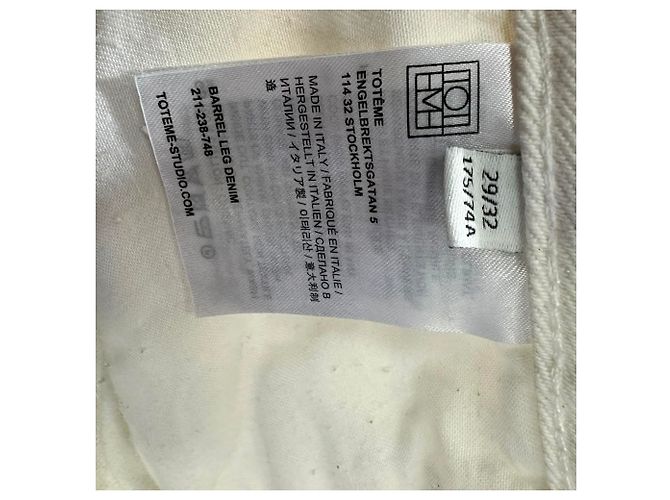 Jeans Barrel-Leg Totême en algodón blanco - vista 5