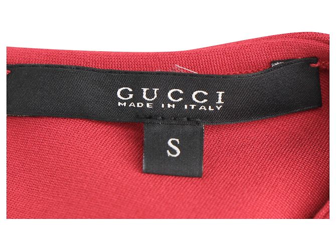 Vestido drapeado Gucci en viscosa roja - vista 5
