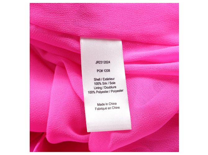 Abito camicia plissé a maniche lunghe in seta rosa Jason Wu Marrone - vista 6