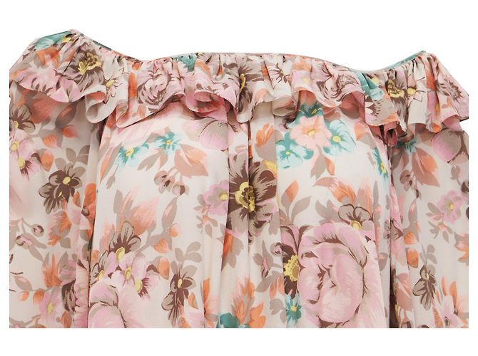 Chloé Mini-Kleid mit Rüschen aus Seide mit Blumenprint - Ansicht 2