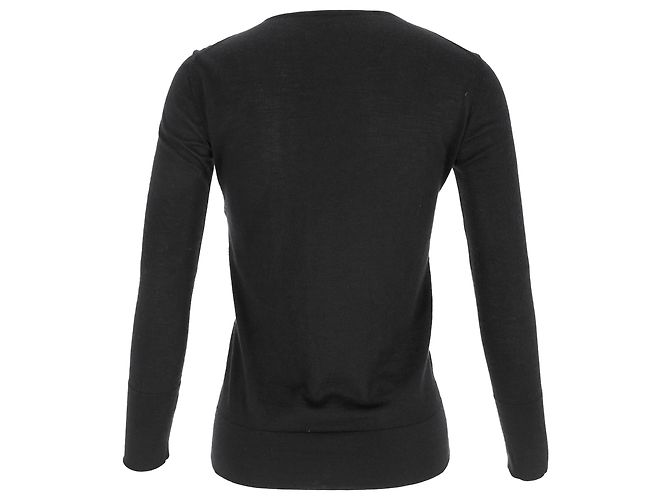 Salvatore Ferragamo Ferragamo Strickpullover aus schwarzem Kaschmir mit Wellenausschnitt - Ansicht 3