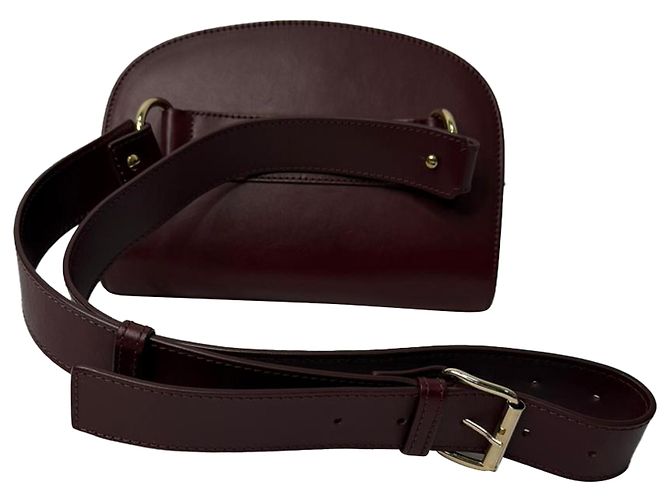 Apc Borsa a mezzaluna A.P.C. in pelle rossa Rosso Bordò - vista 3