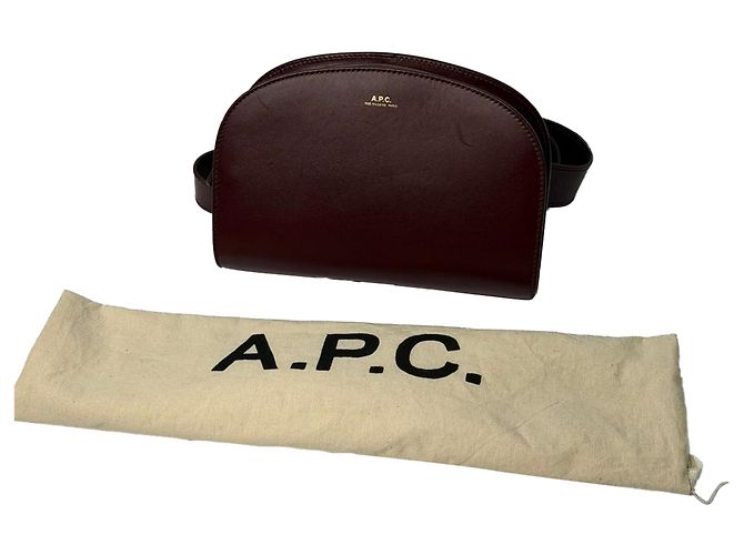 Apc Borsa a mezzaluna A.P.C. in pelle rossa Rosso Bordò - vista 8