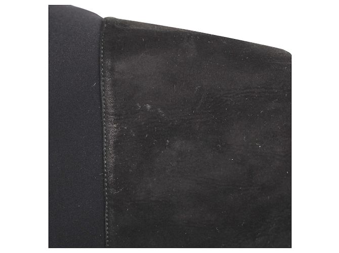 Bottes genou Stuart Weitzman en daim noir - vue 12