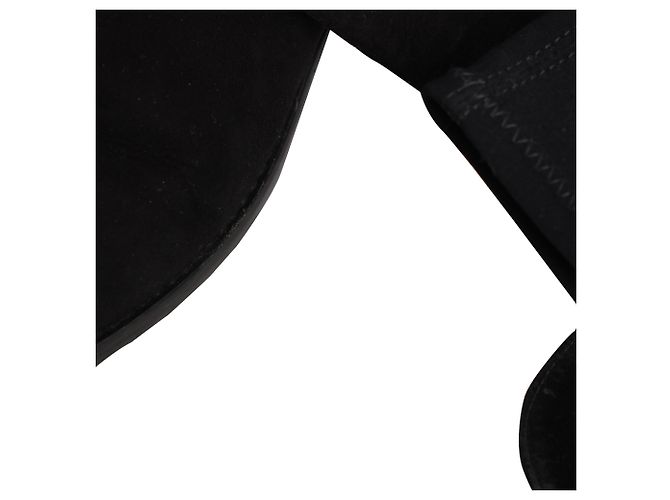 Bottes genou Stuart Weitzman en daim noir - vue 13