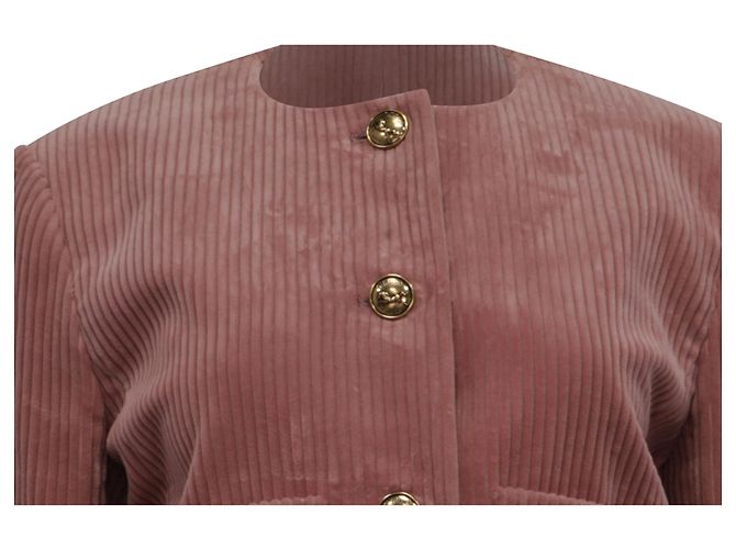 Chloé Chaqueta corta de pana en algodón rosa Castaño - vista 2