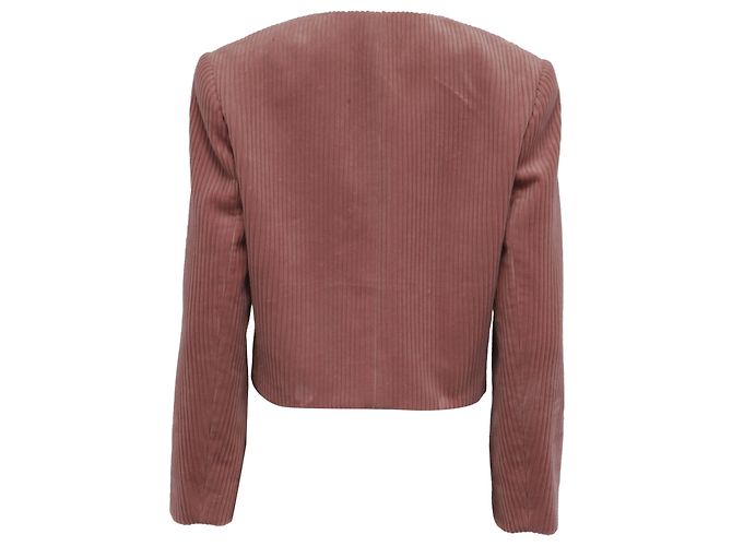 Chloé Chaqueta corta de pana en algodón rosa Castaño - vista 4