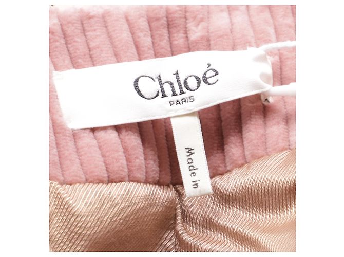 Chloé Chaqueta corta de pana en algodón rosa Castaño - vista 5