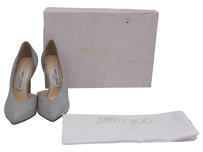Décolleté Sophia 100 di Jimmy Choo in Silver Glitter Argento Metallico - vista 10