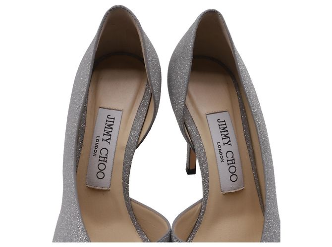 Décolleté Sophia 100 di Jimmy Choo in Silver Glitter Argento Metallico - vista 9