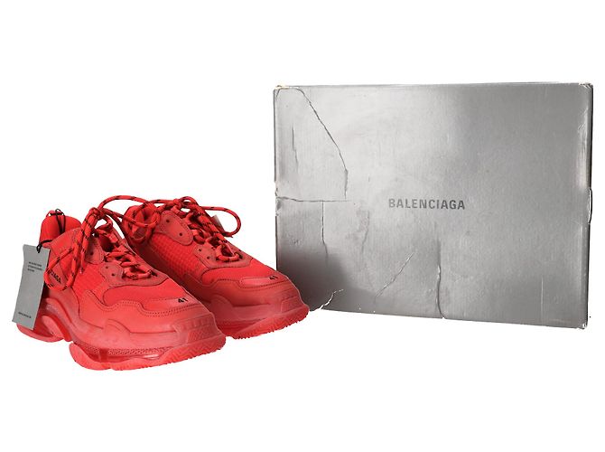 Everyday Baskets Balenciaga Triple S semelle transparente en polyester rouge - vue 10