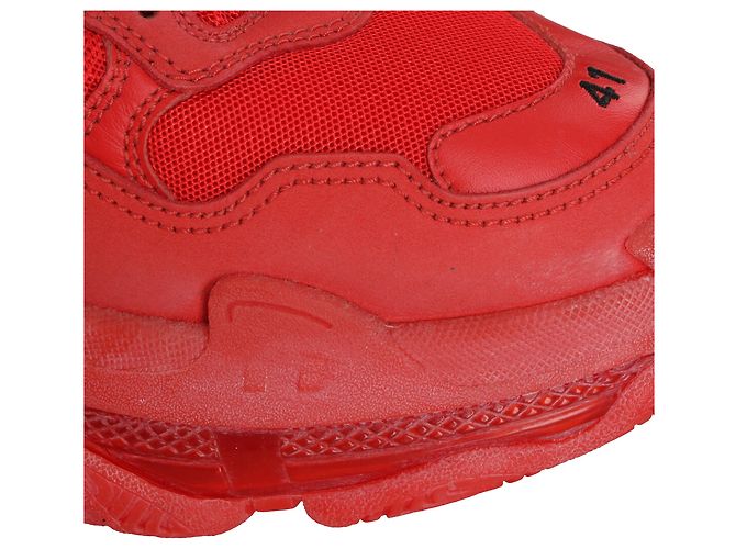 Everyday Baskets Balenciaga Triple S semelle transparente en polyester rouge - vue 14